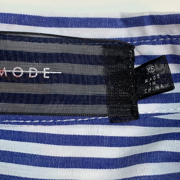 Code x Mode Blue & White Striped Appliqué Shirt XS - Picture 9 of 11